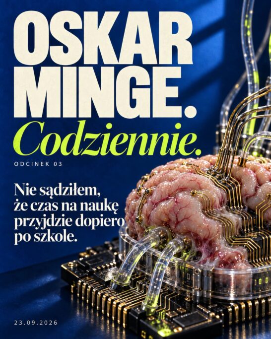 Okładka artykułu o nauce: mózg połączony z elektroniką